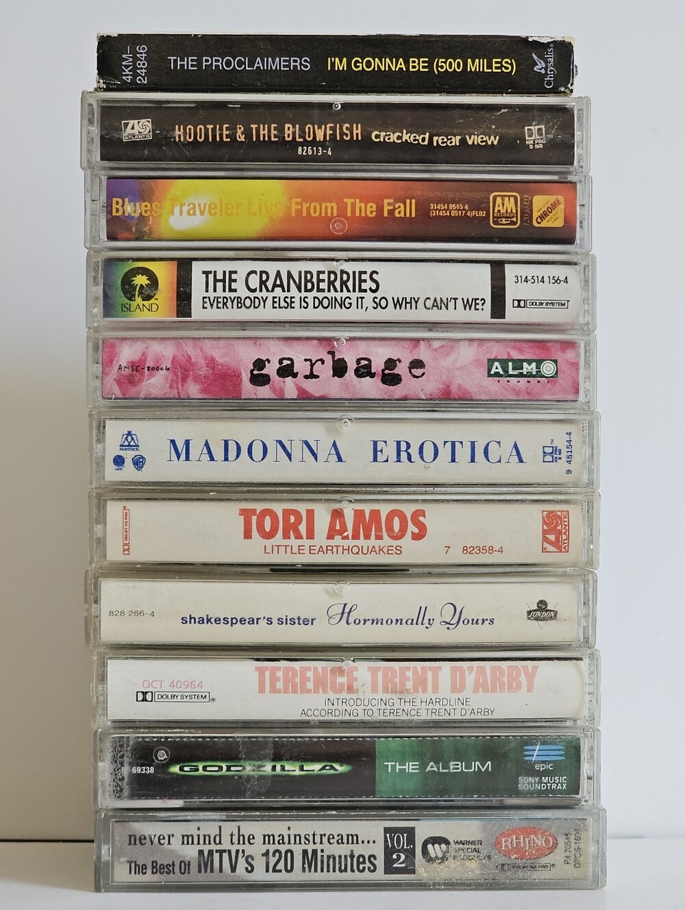 Vintage Lot of 90's Pop/Rock Cassette Tape (Blues Traveler, Garbage, Madonna Et)